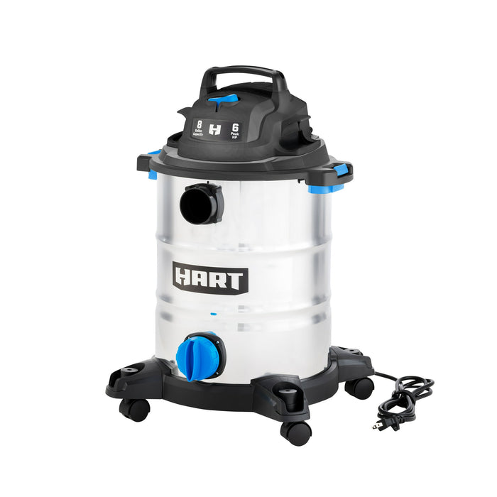 HART VOC812SF 3703 8 Gallon 6 Peak HP Stainless Steel Wet/Dry Vacuum - new