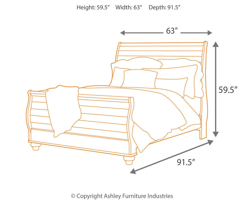 Willowton Whitewash Willowton Queen Sleigh Bed