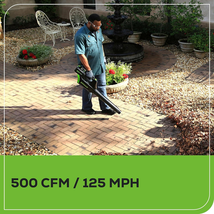 Greenworks 80V 21” Brushless (Push) Cordless Electric Lawn Mower + (500 CFM) Axial Leaf Blower (75+ Compatible Tools), (2) 2.0Ah Batteries and 30 Minute Rapid Charger - new