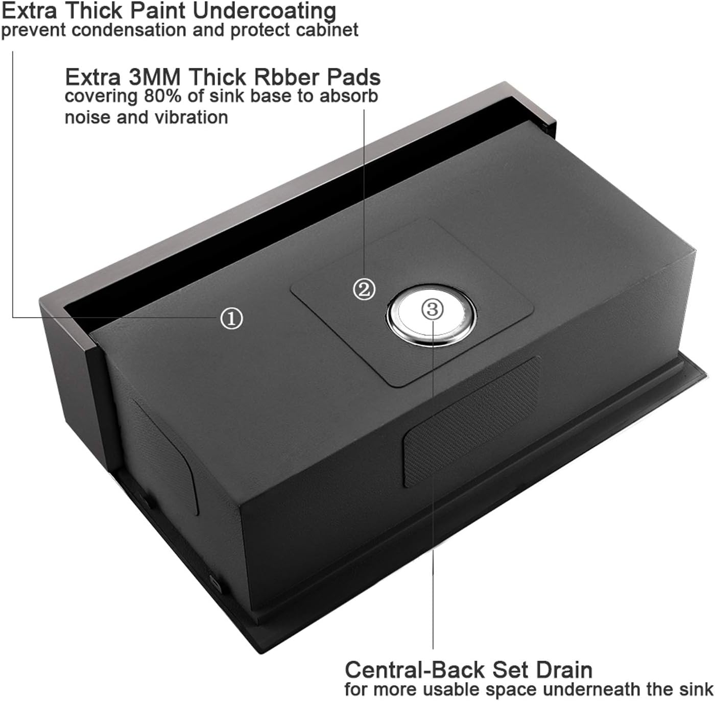 33 Inch Farmhouse Kitchen Sink Workstation Black - VOKIM 33x22 Apron Front Workstation Farmhouse Sink Stainless Steel 16 Gauge Single Bowl Gunmetal Matte Black Farm Sink - new