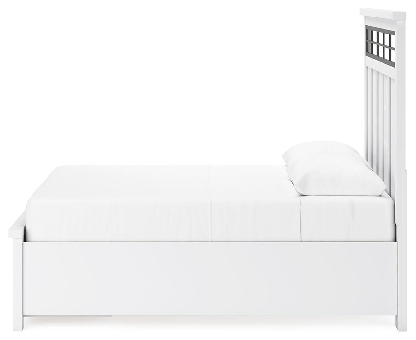 Ashbryn White/Natural Ashbryn Queen Panel Storage Bed
