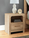 Hollymount Tan One Drawer Night Stand