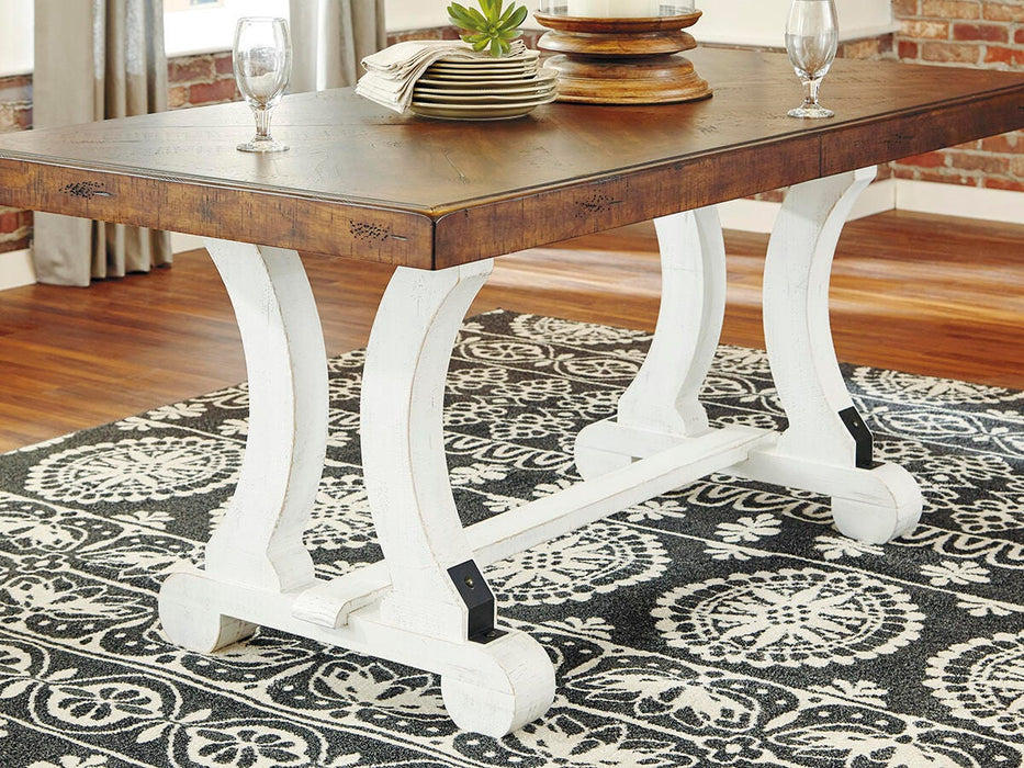 Valebeck White/Brown Rectangular Dining Room Table