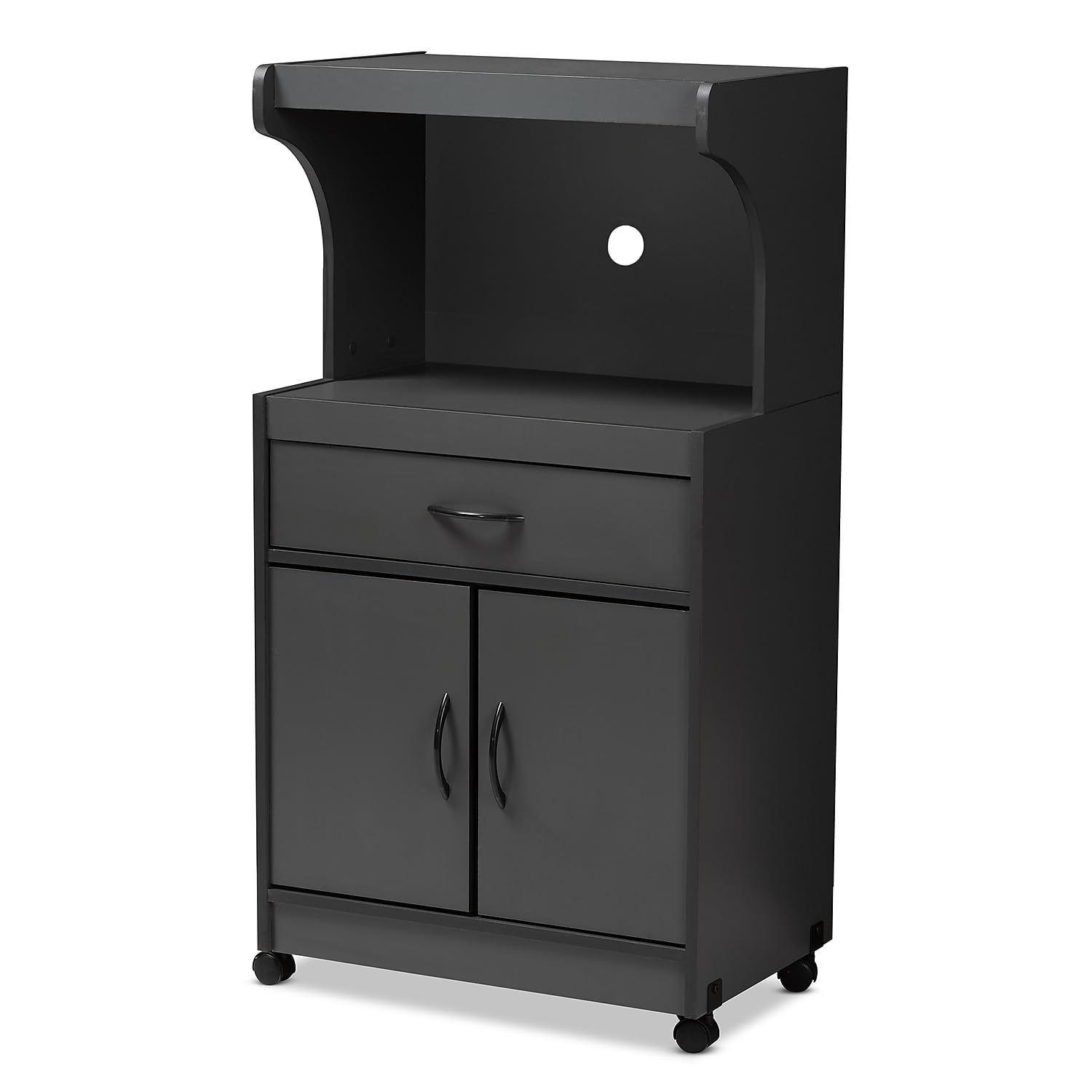 Baxton Studio Tannis 24.02-inch W Kitchen Storage Cabinet, Dark Grey (147-8316-HiT) - new