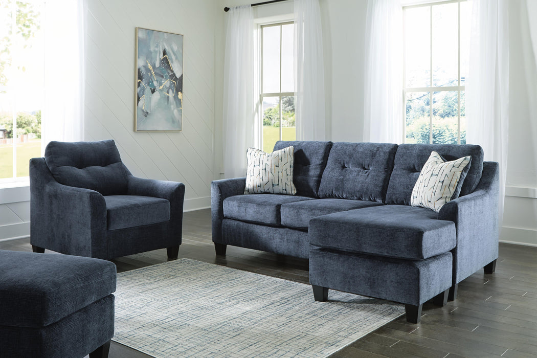 Amity Bay Ink Amity Bay Sofa Chaise, Chair, and Ottoman