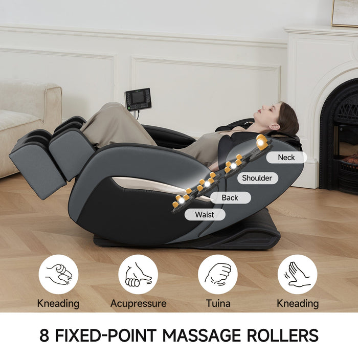 Real Relax Full Body Zero Gravity Shiatsu Recliner Electric Massage Chair, Black - use_like_new