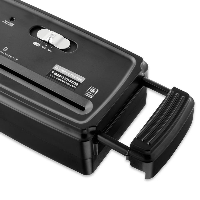 Pen+Gear 6-Sheet Strip Cut Credit Card & Paper Shredder, Black - new