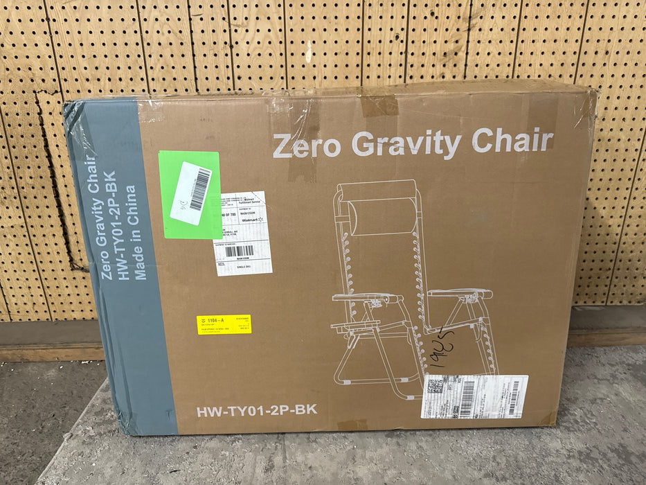 Homall Zero Gravity Chair Patio Lawn Chair Lounge Chair Folding Recliner Adjustable Outdoor with Canopy Shade,Cup Holder (Black) - new