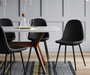 2pk Copley Dining Chairs Faux Leather Midnight Black - Threshold™: Upholstered, Metal Legs, Mid-Century Modern