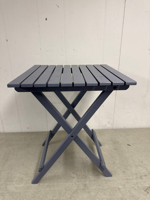 Zeus & Ruta 19.75 in. W Gray Wood Folding Square Outdoor Side Table for Outdoors, Patio, Pool and Porch - new