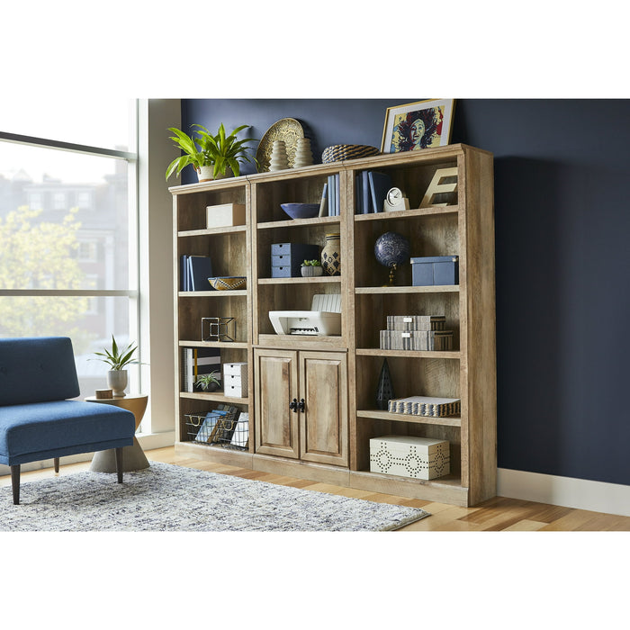 Better Homes & Gardens 71" Crossmill 5 Shelf Bookcase with Doors, Weathered Wood Finish - new