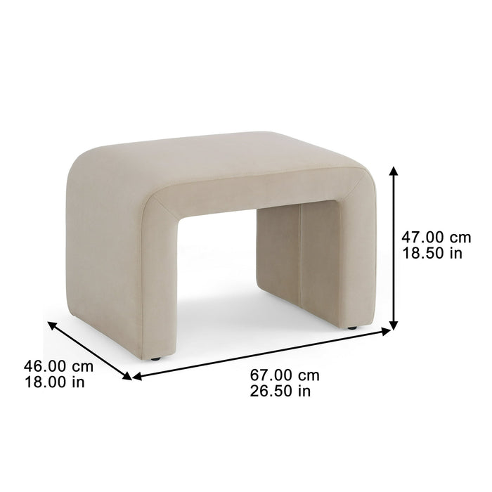 Better Homes & Gardens Juliet Velvet Waterfall Ottoman, Beige - new