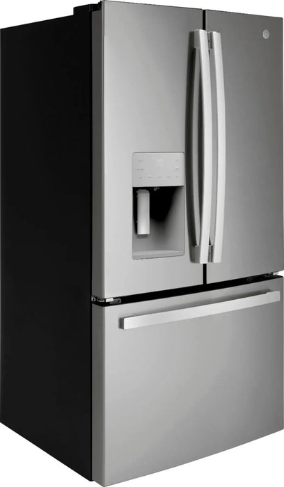 GE - 25.6 Cu. Ft. French Door Refrigerator with Space-Saving Ice Maker - Stainless Steel - new