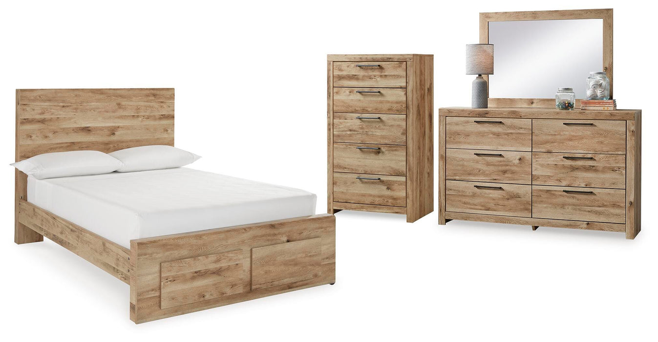 Hyanna Tan Brown Hyanna Full Panel Storage Bed, Dresser, Mirror and Chest - Brand New