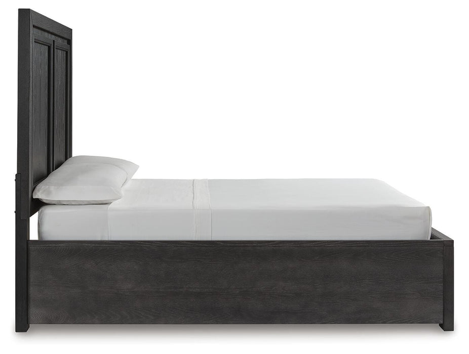 Foyland Black/Brown Foyland Queen Panel Storage Bed