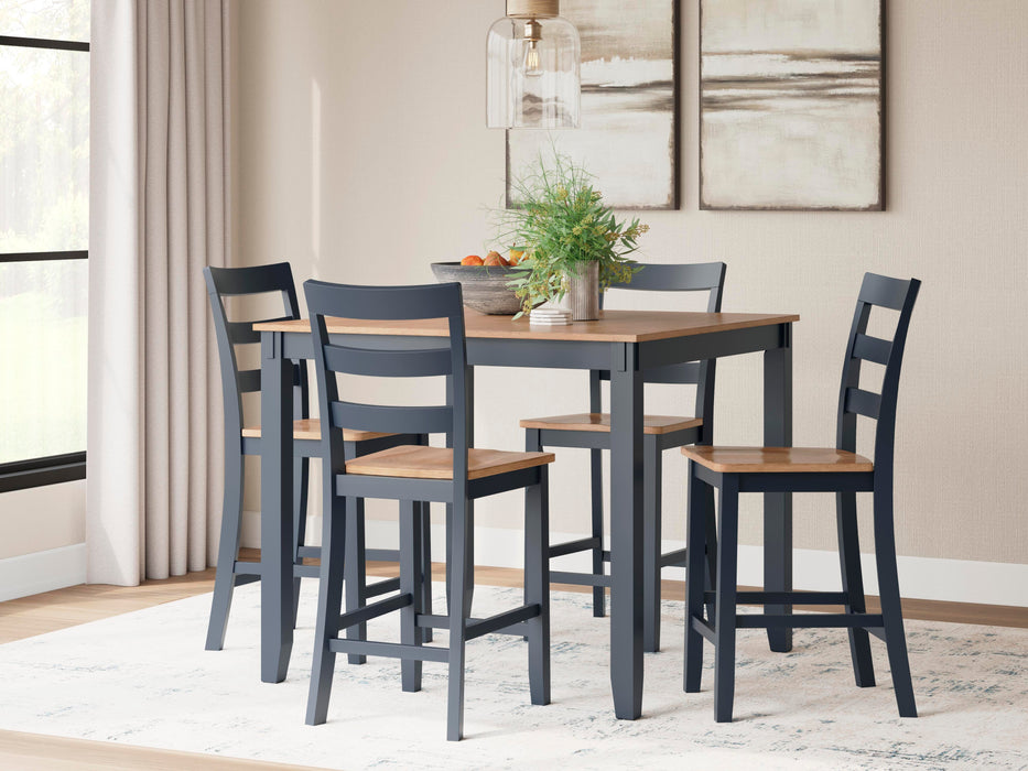 Gesthaven Natural/Blue DRM Counter Table Set (5/CN)