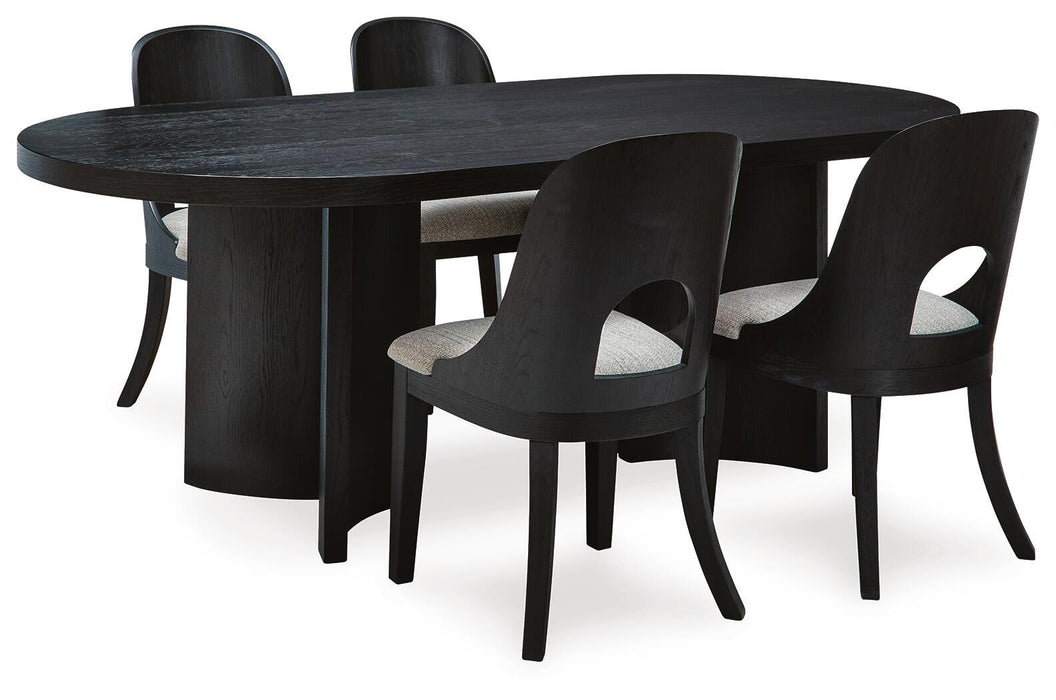 Rowanbeck Black Rowanbeck Dining Table and 4 Chairs