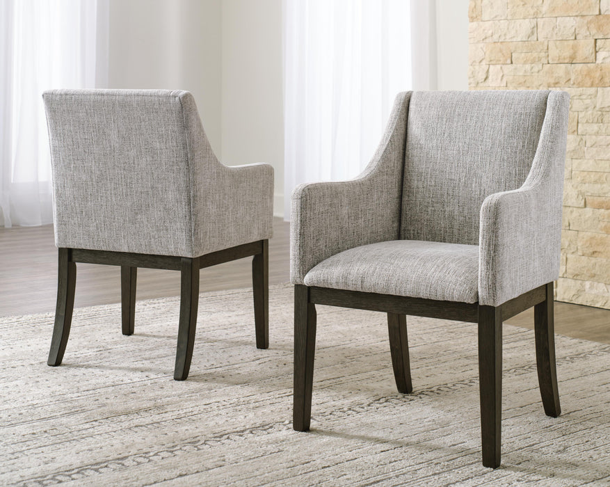 Burkhaus Beige/Dark Brown Dining UPH Arm Chair (Priced Per Item, Must Order 2, 4, 6, or 8)