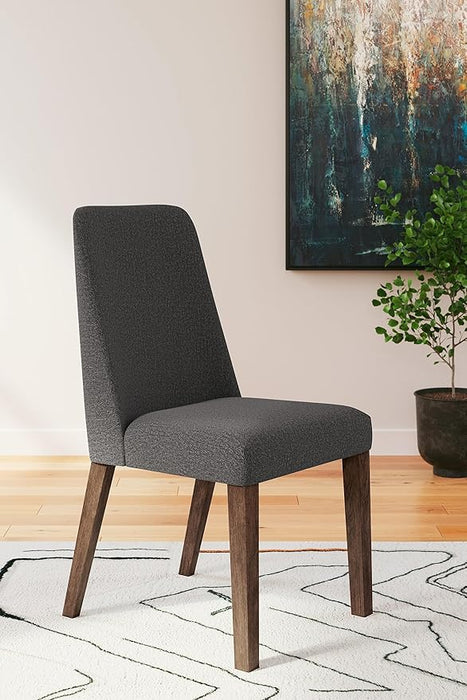 Signature Design by Ashley Lyncott Contemporary Dining Room Upholstered Side Chair with Foam Cushion, Set of 2, Dark Gray & Brown - new