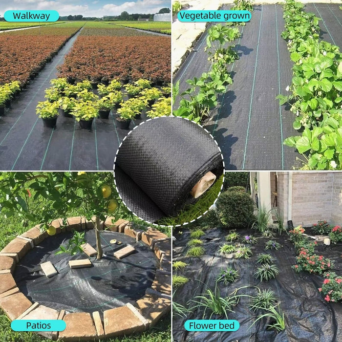 6 x 300 ft Weed Barrier Landscape Fabric, Heavy Duty Premium 3.2oz Weed Blocker Fabric Garden Bed Cover, Easy Setup & Superior Weed Control, Eco-Friendly & Convenient Design - open_box