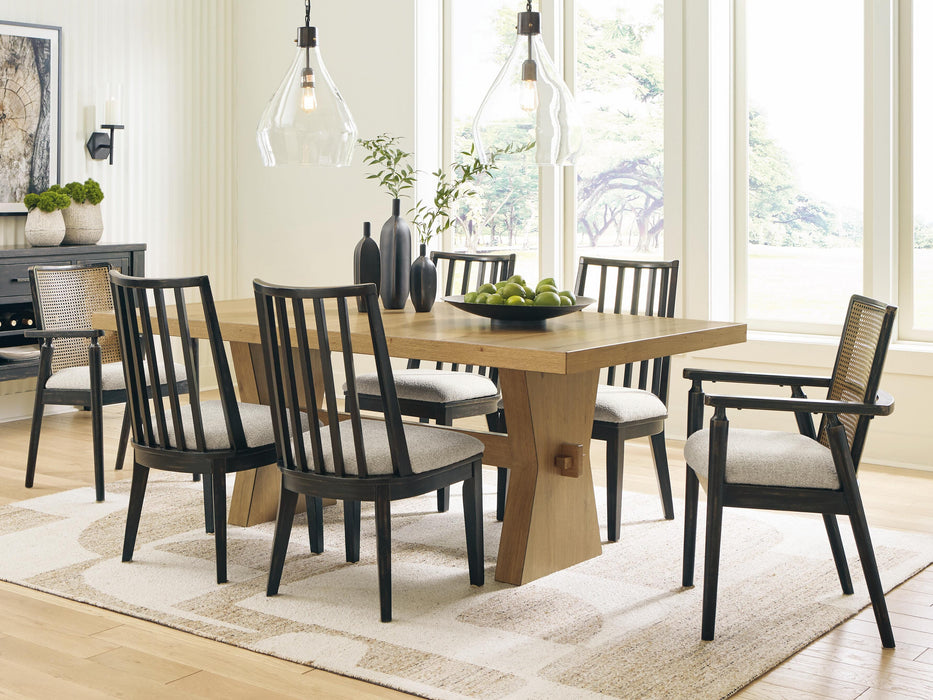 Galliden Light Brown Galliden Dining Table and 6 Chairs