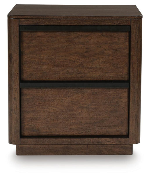 Kendamor Dark Brown Two Drawer Night Stand