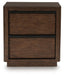 Kendamor Dark Brown Two Drawer Night Stand