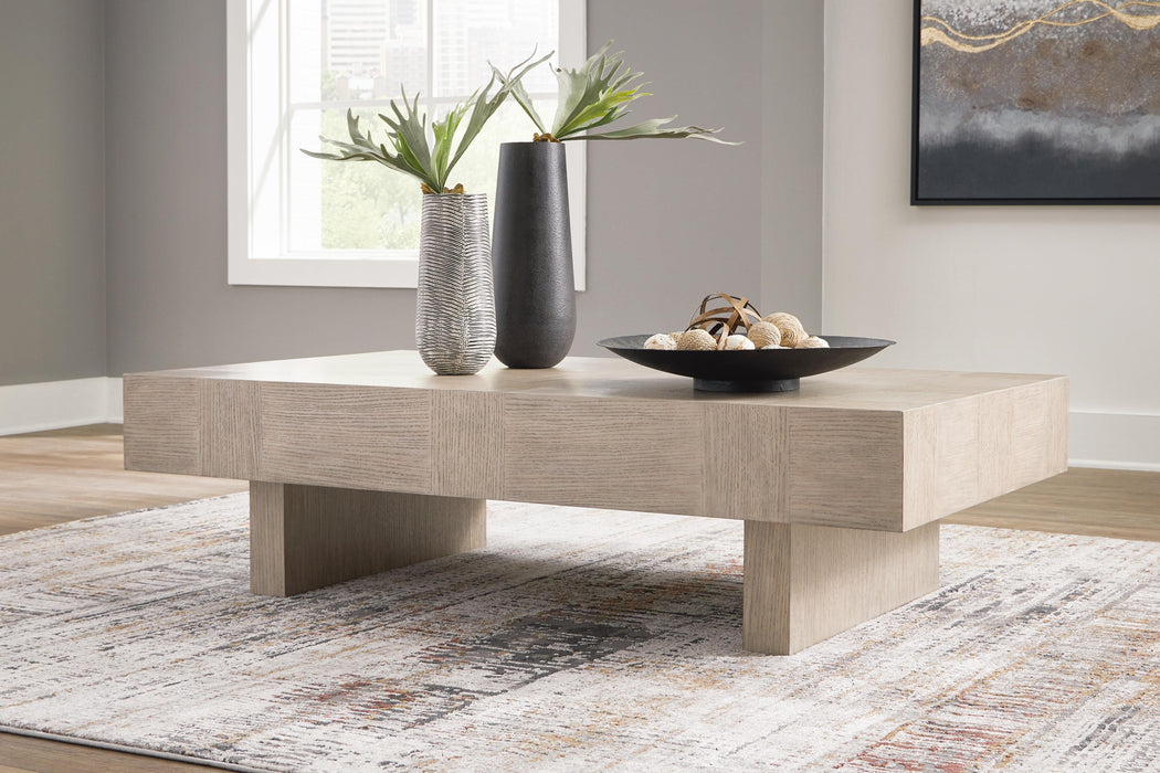 Jorlaina Light Grayish Brown Rectangular Cocktail Table