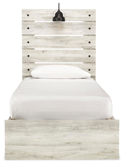 Cambeck Whitewash Cambeck Twin Panel Bed with 4 Storage Drawers