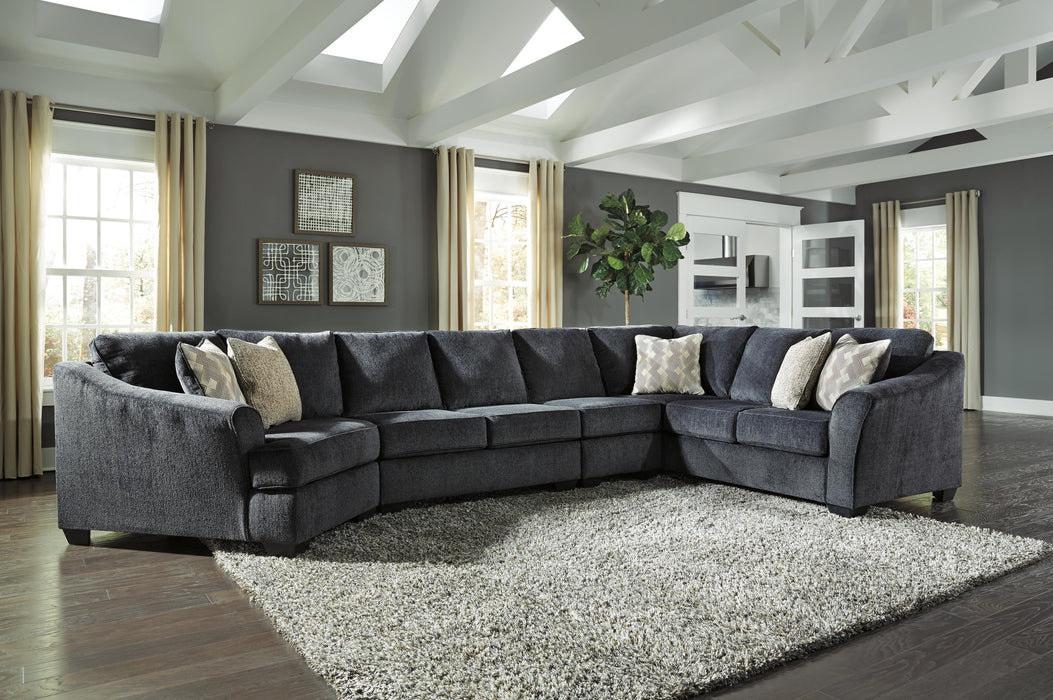 Eltmann Slate Eltmann 4-Piece Sectional with Cuddler