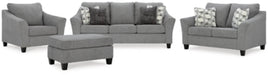 Mathonia Smoke Mathonia Sofa, Loveseat, Chair and Ottoman