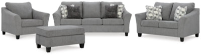 Mathonia Smoke Mathonia Sofa, Loveseat, Chair and Ottoman