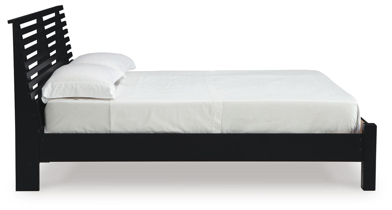 Danziar Black Danziar Queen Slat Panel Bed
