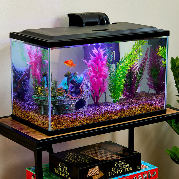 Vibrant Life 10 Gallon Aquarium Starter Kit with Blue & White LED Lights - new