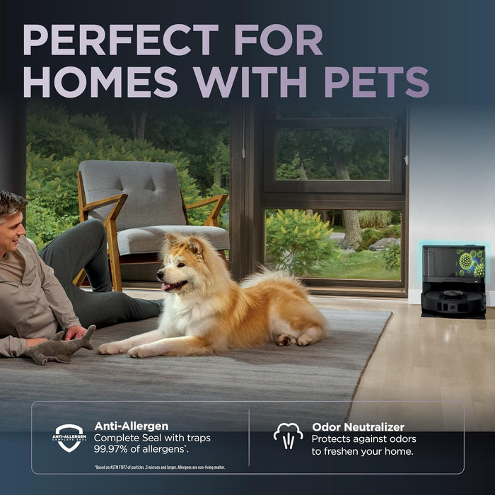 Shark PowerDetect NeverTouch Robot Vacuum & Mop, RV2820YE | 5 PowerDetect Technologies, NeverStuck, NeverTouch Base (Self-Empty 60-Day, Refill 30-Day, Pad Drying), 360° LiDAR