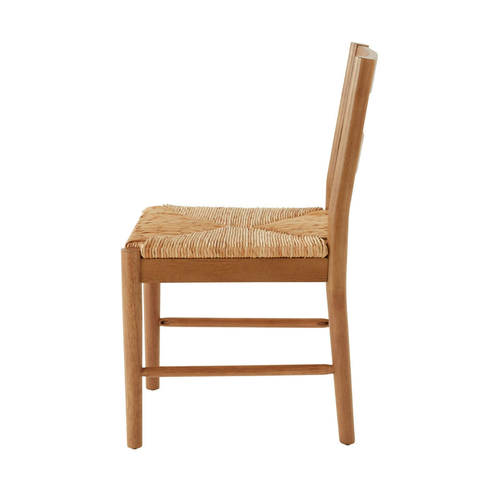 My Texas House Laurel Dining Chairs with Woven Seagrass Seat, Warm Brown, 2 Pack - open_box