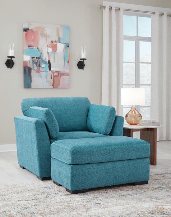 Keerwick Teal Keerwick Chair and Ottoman