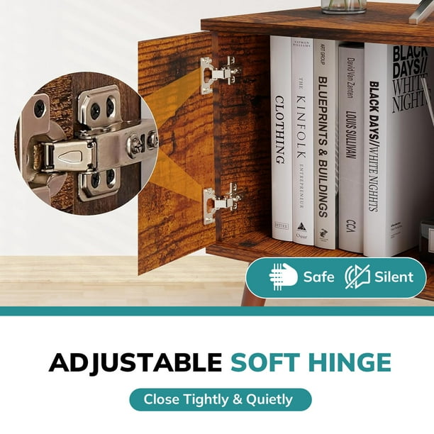 Simenmax TV Stand for 55 60 inch TV, Modern Mid Century Entertainment Center with Storage, Brown - new