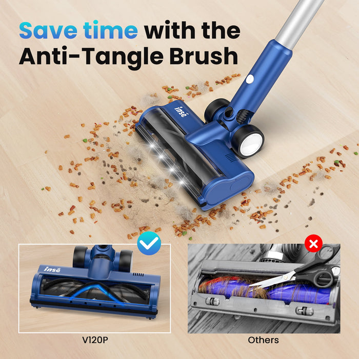 INSE Lightweight Cordless Vacuum with 30Kpa Powerful Suction & 60 Mins Runtime, Stick Vacuum for Carpet, Tile, Pet Hair, Hardwood Floors - new
