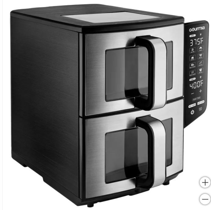 Gourmia 11-QT. Dual Basket Air Fryer with Smart Finish & 4-Layer Cooking - open_box