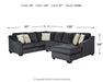Eltmann Slate Eltmann 3-Piece Sectional with Chaise