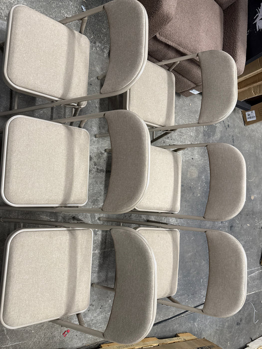 Fabric double padded folding chair- Courtyard Chicory ( Pack of 6 ) - new