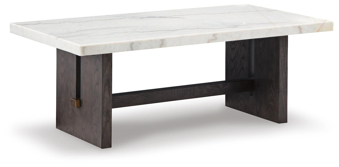 Burkhaus White/Dark Brown Rectangular Cocktail Table
