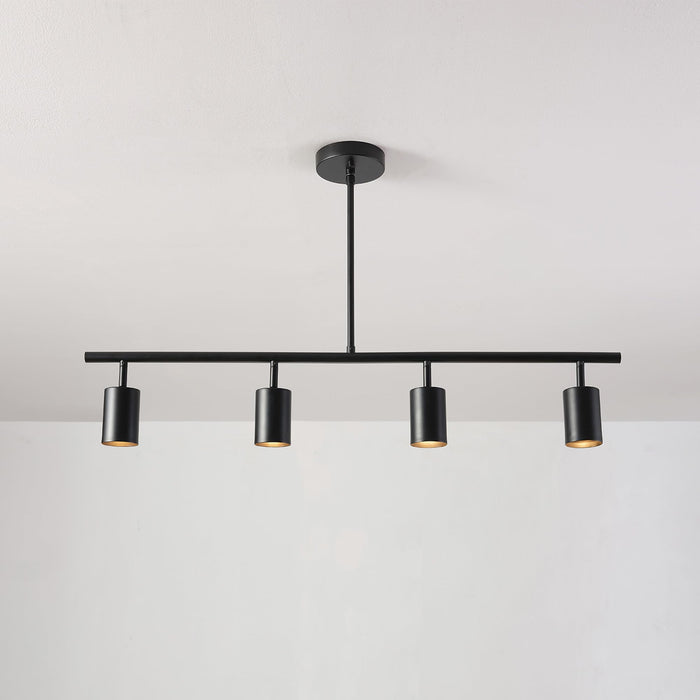 Globe Electric 60222 Willard 4-Light Adjustable Height Track Lighting, Matte Black - open_box