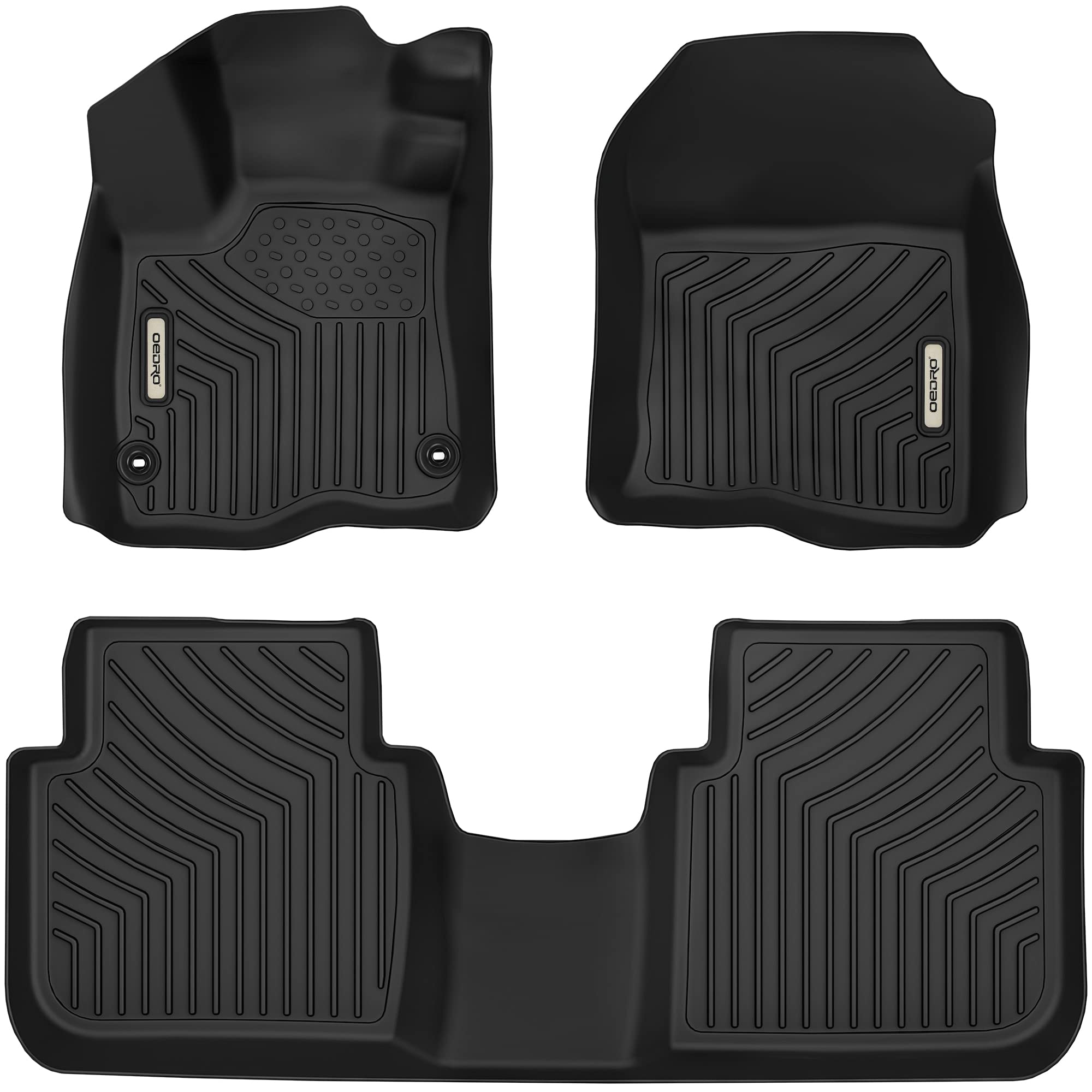 OEDRO Floor Mats Fits for Honda CR-V 2023-2024 (Include Hybrid), Custom Fit TPE All-Weather Floor Liners, Includes 1st and 2nd Row Full Set Liners, Black - open_box