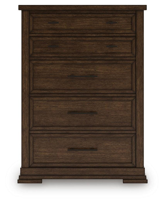Taffenbrook Medium Brown Five Drawer Chest