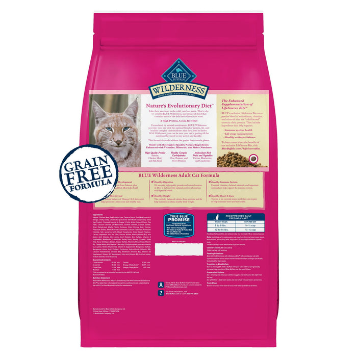 Blue Buffalo Wilderness Natural High Protein Dry Food for Adult Cats, Salmon, 4-lb Bag - new