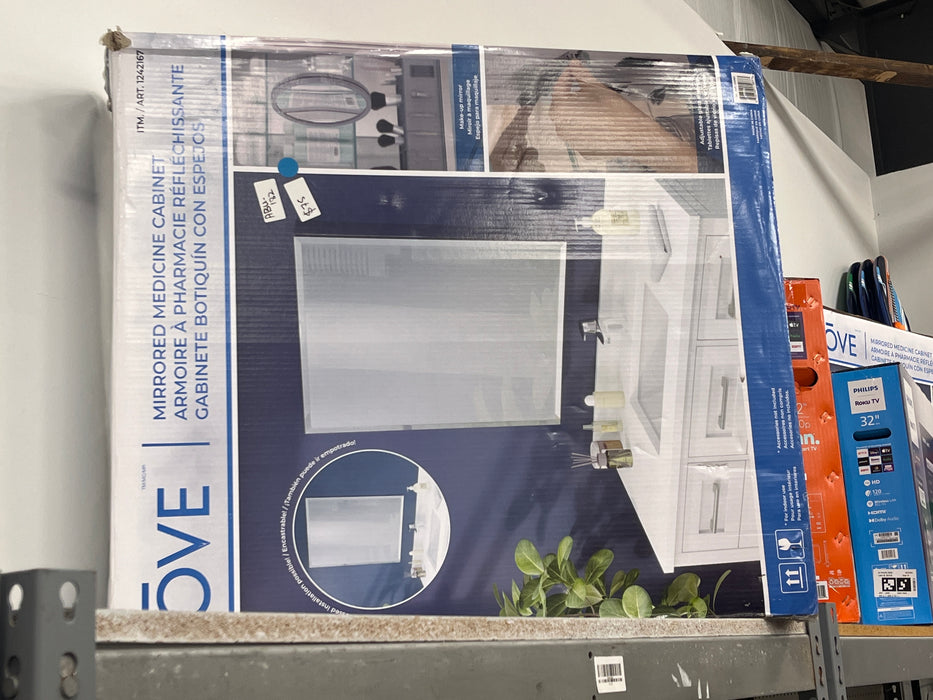 Ove Carlow Single Door Mirrored Medicine Cabinet - new