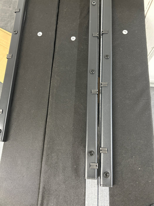 Mainstays Hillside Square Tufted Upholstered King Platform Bed, Light Gray Fabric - new