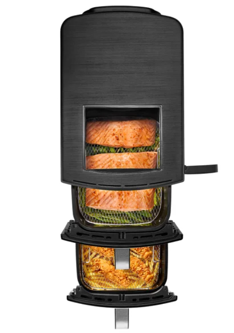 Gourmia 11-QT. Dual Basket Air Fryer with Smart Finish & 4-Layer Cooking - open_box